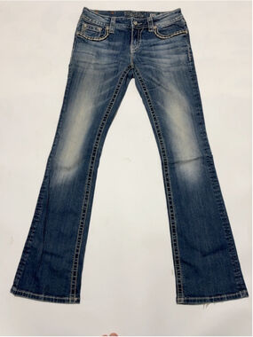 Miss Me Women’s Bootcut Jeans Size 28 Signature Rise Rhinestone Medium Wash